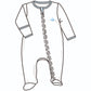 My First Sailboat Embroidered Zip Footie - Light Blue - Magnolia BabyFootie