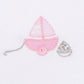 My First Sailboat Embroidered Zip Footie - Pink - Magnolia BabyFootie