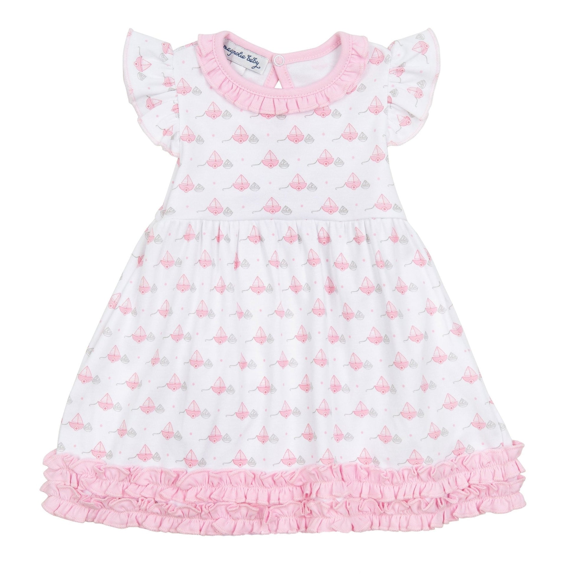 My First Sailboat Print Dress - Pink - Magnolia BabyDress