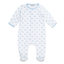  My First Sailboat Print Footie - Light Blue - Magnolia BabyFootie