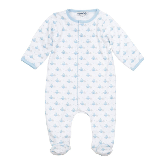 My First Sailboat Print Footie - Light Blue - Magnolia BabyFootie