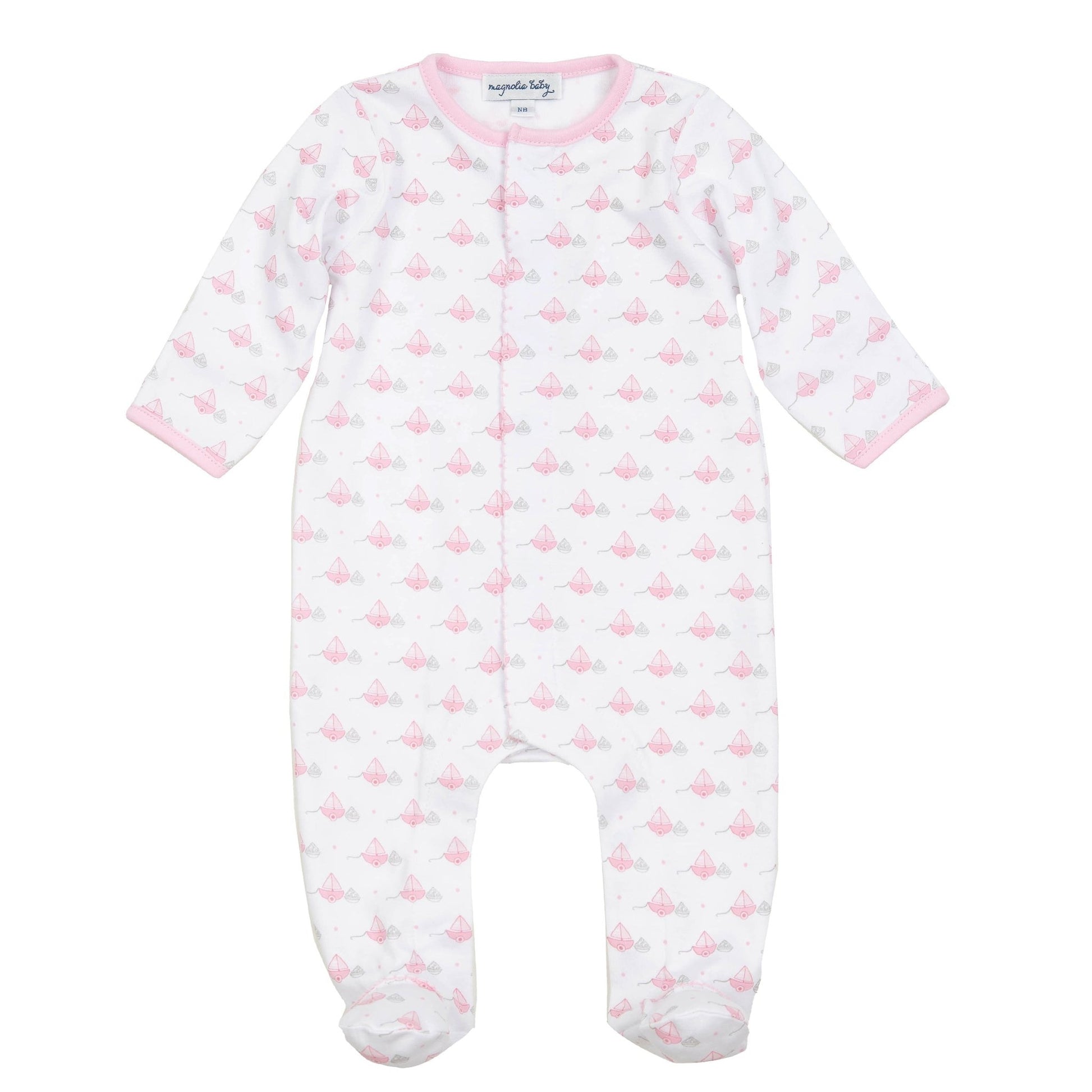 My First Sailboat Print Footie - Pink - Magnolia BabyFootie