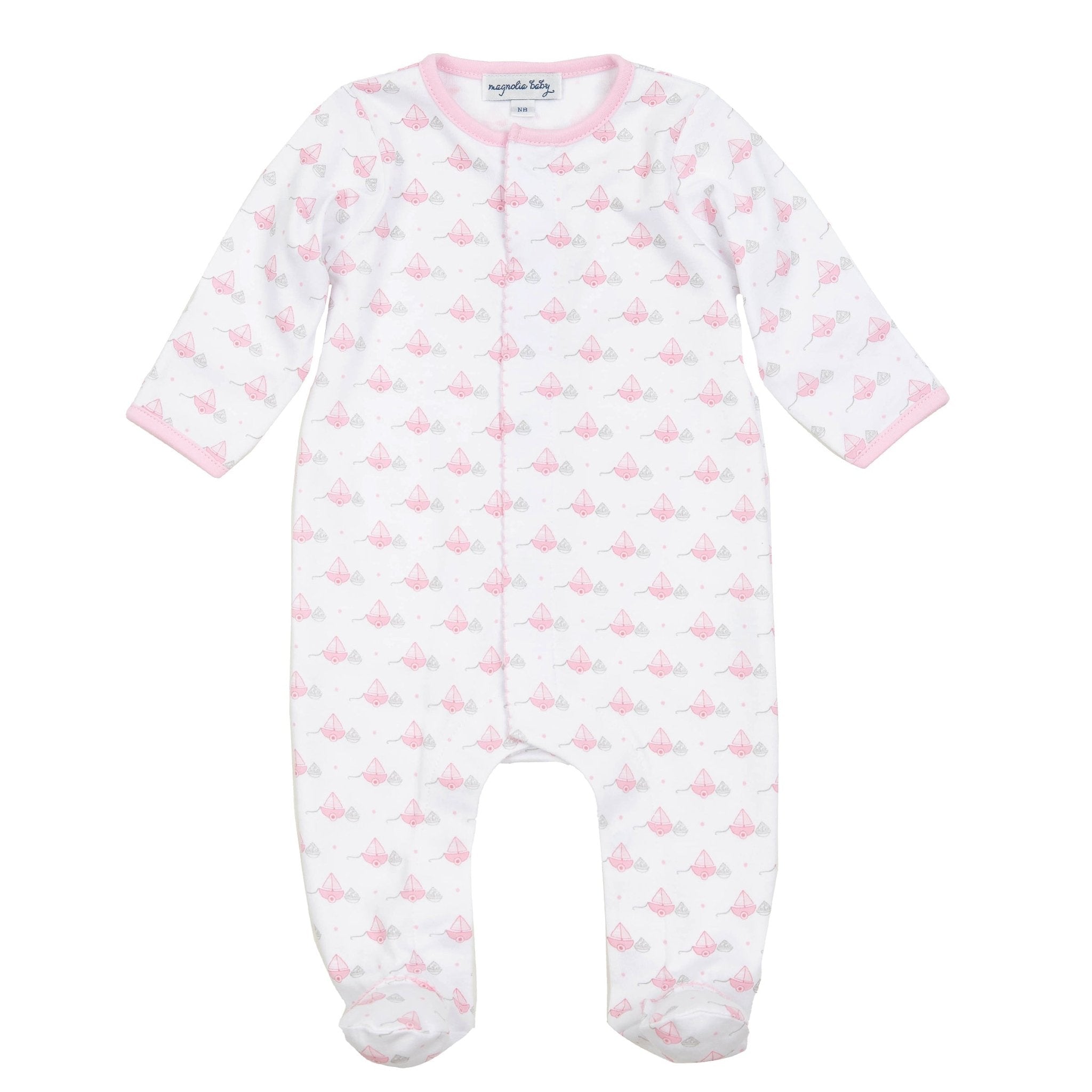 My First Sailboat Print Footie - Pink - Magnolia BabyFootie