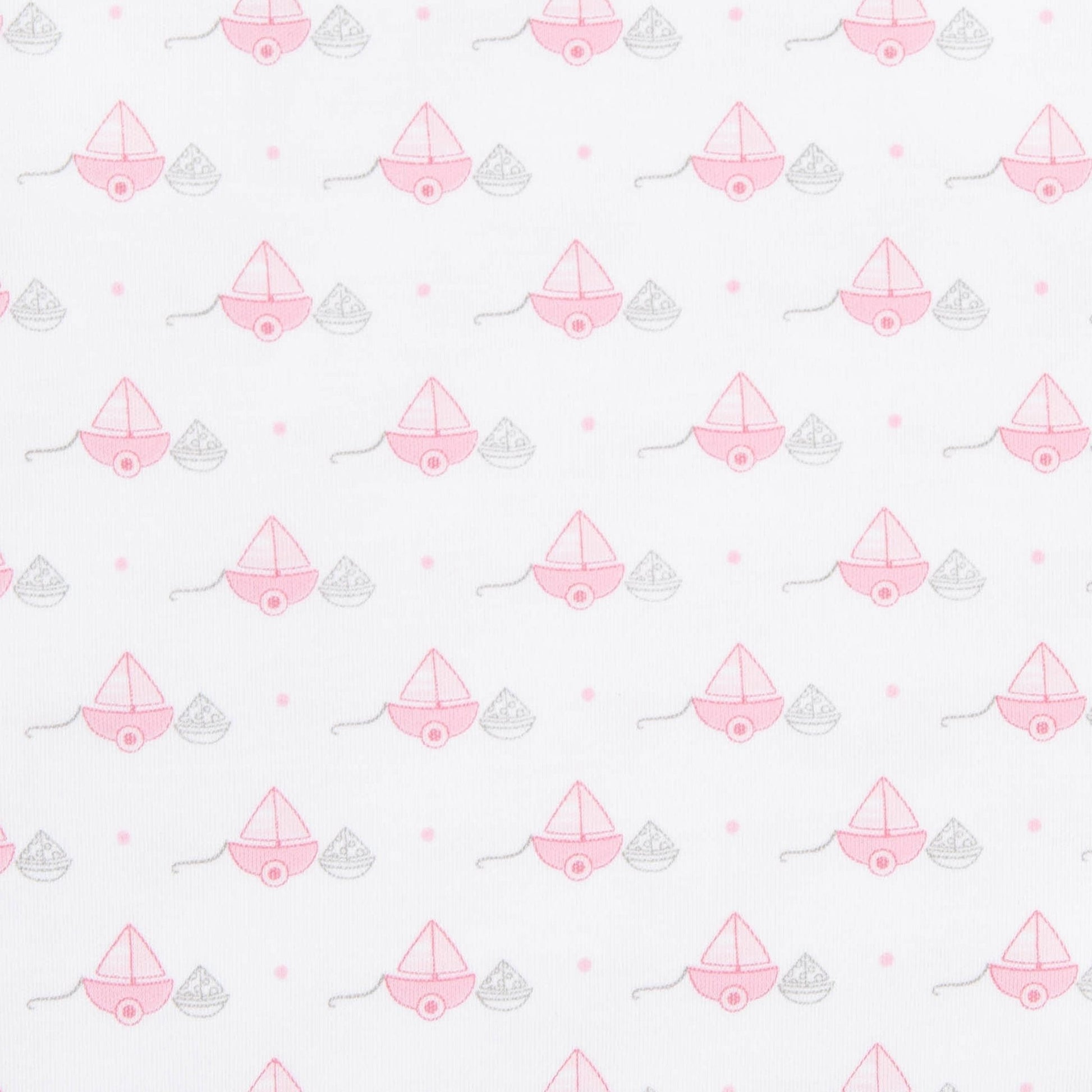 My First Sailboat Print Zip Footie - Pink - Magnolia BabyFootie