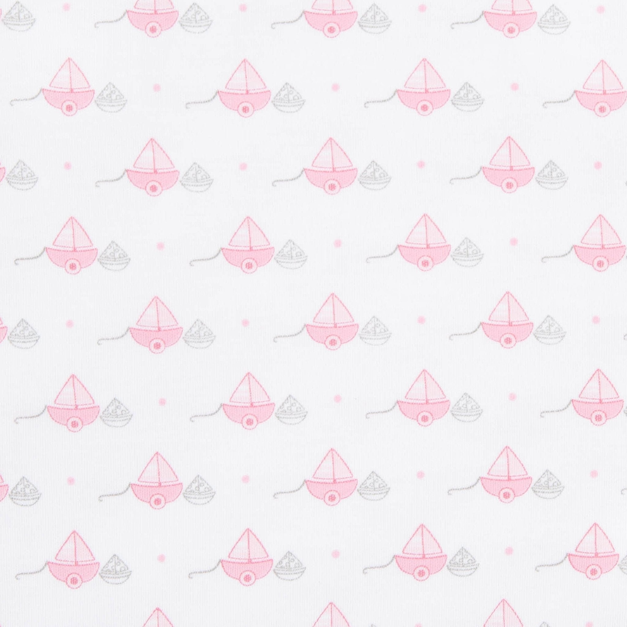 My First Sailboat Print Zip Footie - Pink - Magnolia BabyFootie