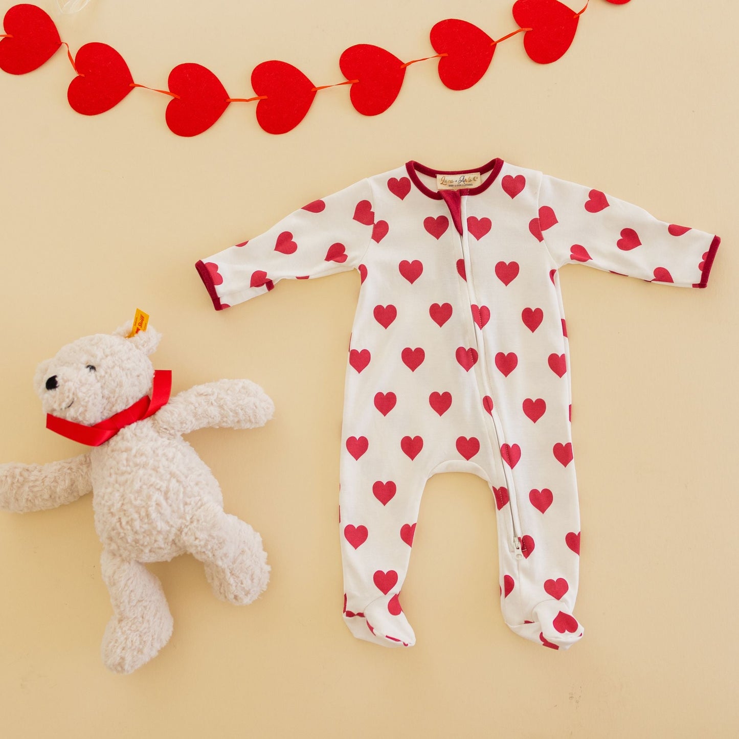 My Heart Zip Footie by Luna and Arlo - Magnolia BabyFootie