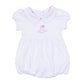 My Little Boo Embroidered Collared Ruffle Short Sleeve Bubble - Pink - Magnolia BabyBubble