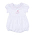 My Little Boo Embroidered Collared Ruffle Short Sleeve Bubble - Pink - Magnolia BabyBubble