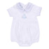 My Little Boo Embroidered Collared Short Sleeve Bubble - Light Blue - Magnolia BabyBubble