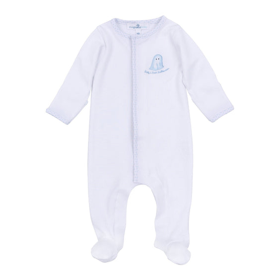 My Little Boo Embroidered Footie - Light Blue - Magnolia BabyFootie