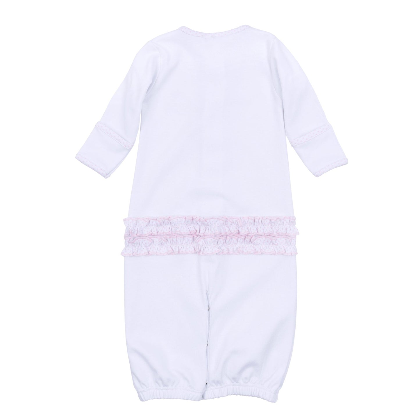 My Little Boo Embroidered Ruffle Converter - Pink - Magnolia BabyConverter Gown