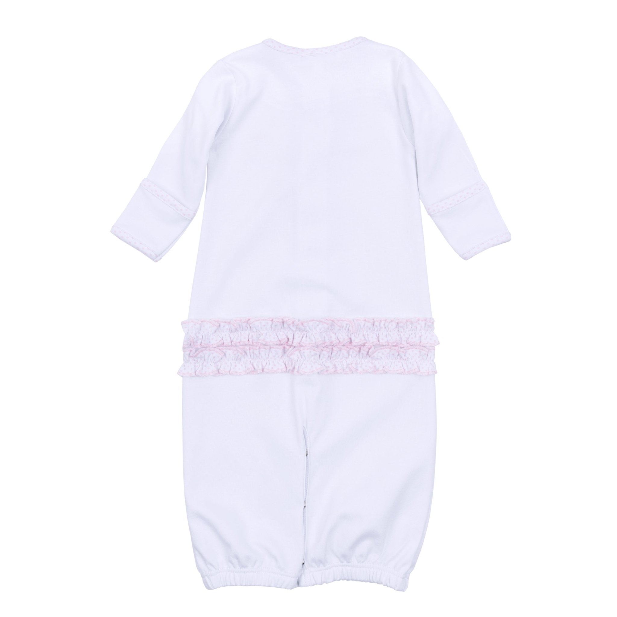 My Little Boo Embroidered Ruffle Converter - Pink - Magnolia BabyConverter Gown