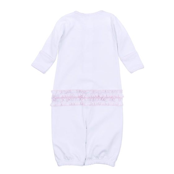 My Little Boo Embroidered Ruffle Converter - Pink - Magnolia BabyConverter Gown