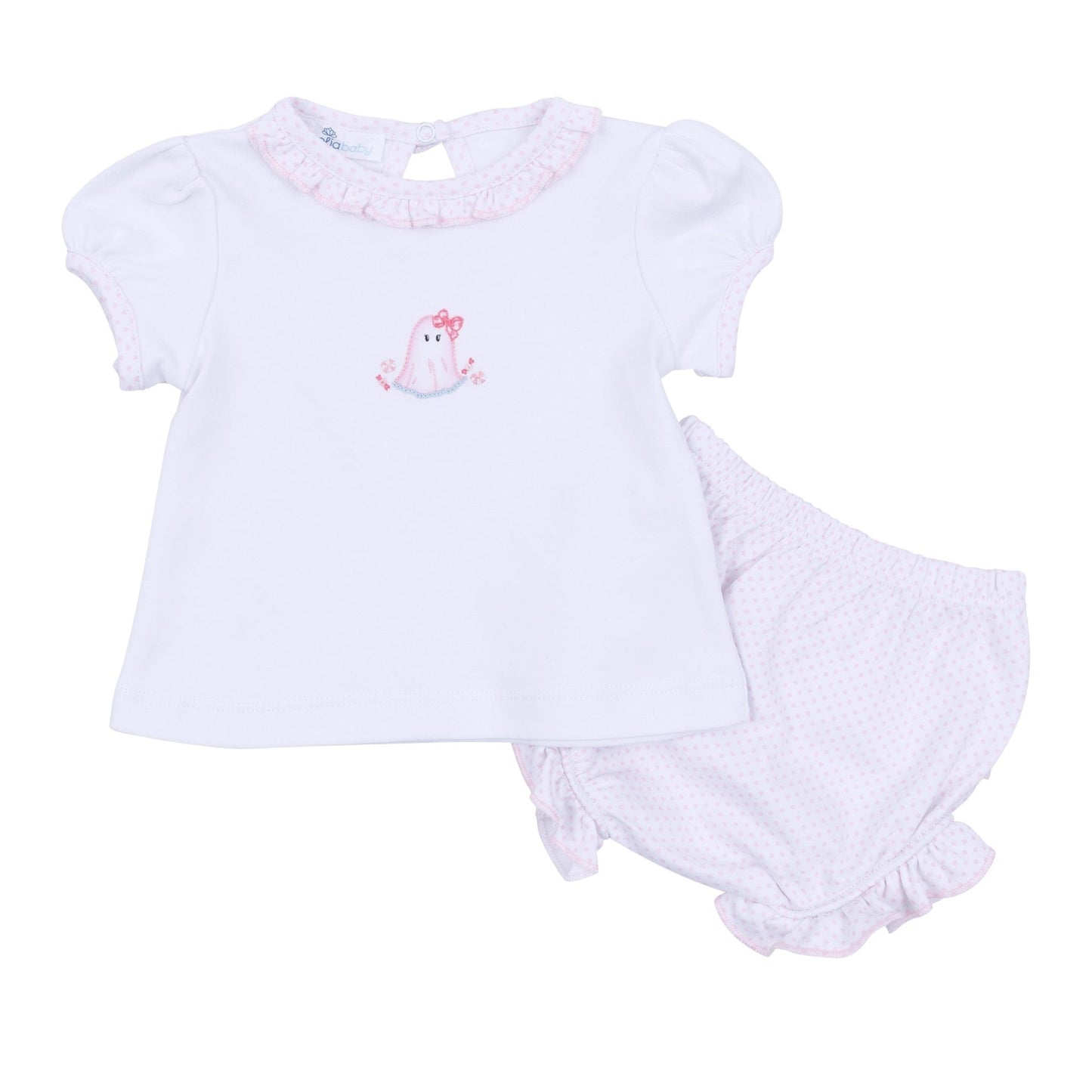My Little Boo Embroidered Ruffle Diaper Cover Set - Pink - Magnolia BabyDiaper Cover