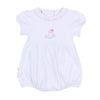 My Little Boo Embroidered Ruffle Short Sleeve Bubble - Pink - Magnolia BabyBubble