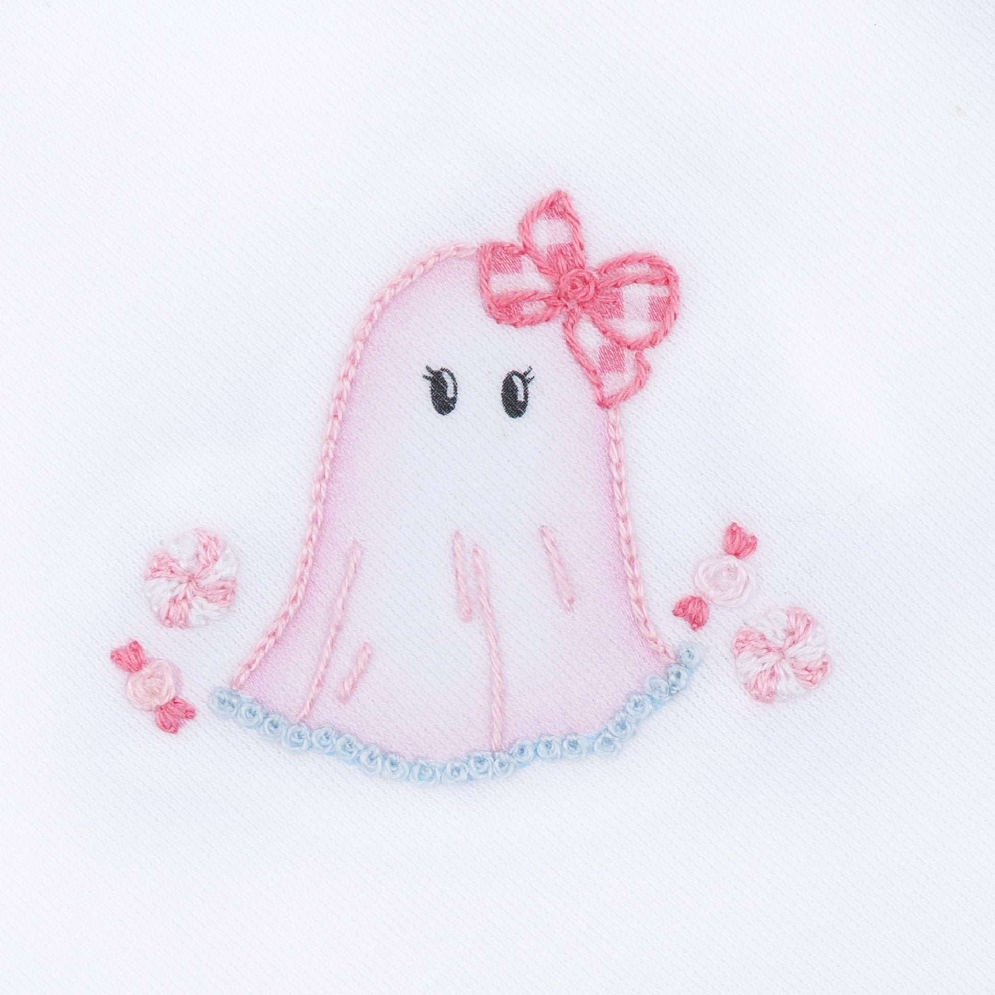 My Little Boo Embroidered Ruffle Short Sleeve Bubble - Pink - Magnolia BabyBubble