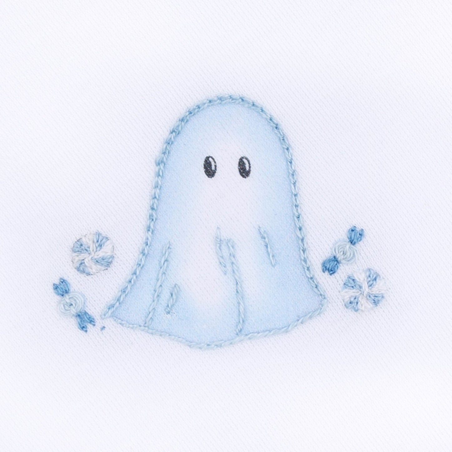 My Little Boo Embroidered Short Sleeve Bubble - Light Blue - Magnolia BabyBubble