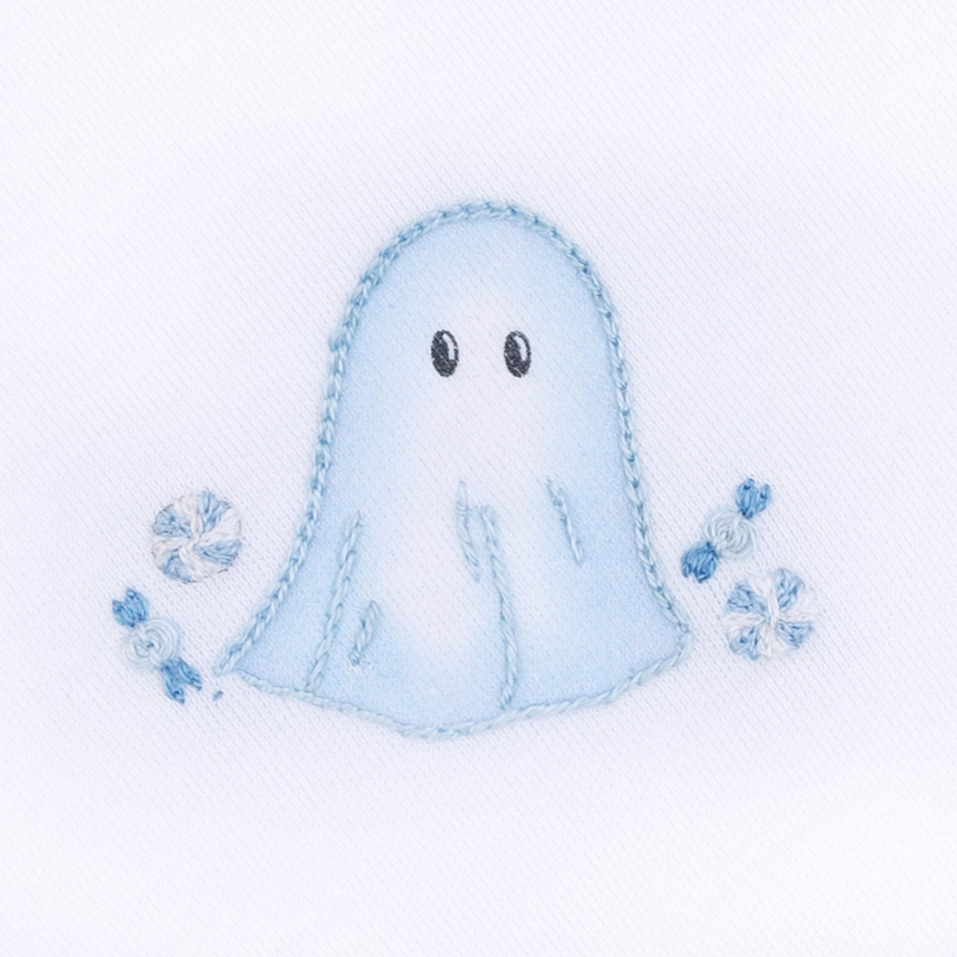 My Little Boo Embroidered Short Sleeve Bubble - Light Blue - Magnolia BabyBubble