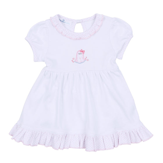 My Little Boo Embroidered Short Sleeve Dress - Pink - Magnolia BabyDress