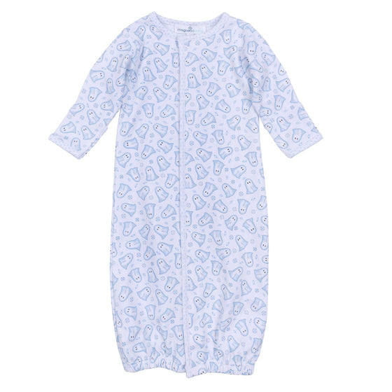 My Little Boo Print Converter - Light Blue - Magnolia BabyConverter Gown