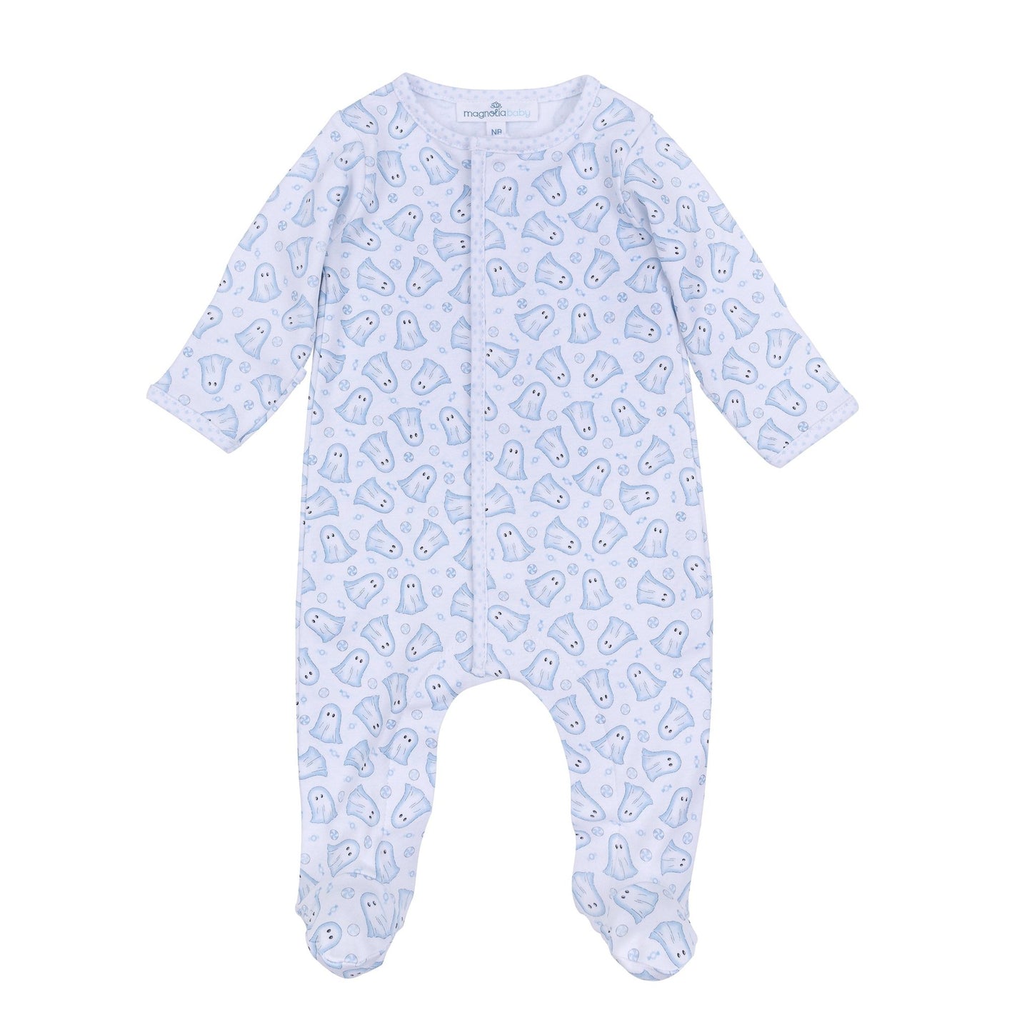 My Little Boo Print Footie - Light Blue - Magnolia BabyFootie