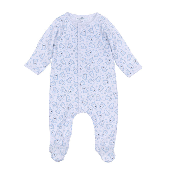 My Little Boo Print Footie - Light Blue - Magnolia BabyFootie