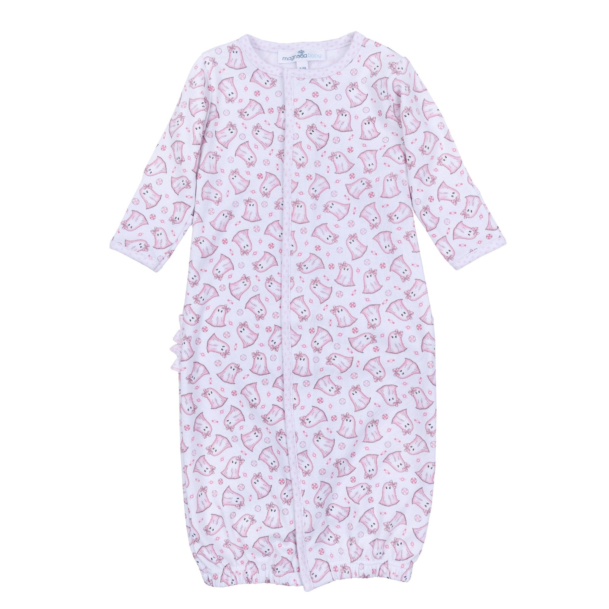 My Little Boo Print Ruffle Converter - Pink - Magnolia BabyConverter Gown