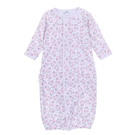 My Little Boo Print Ruffle Converter - Pink - Magnolia BabyConverter Gown