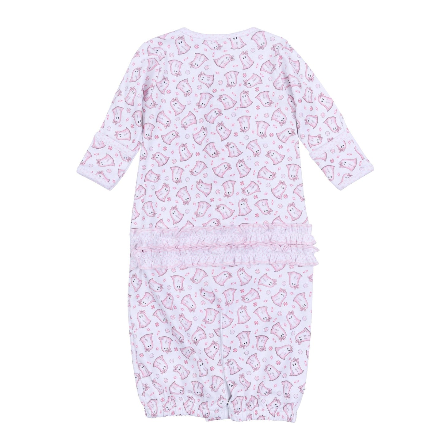 My Little Boo Print Ruffle Converter - Pink - Magnolia BabyConverter Gown