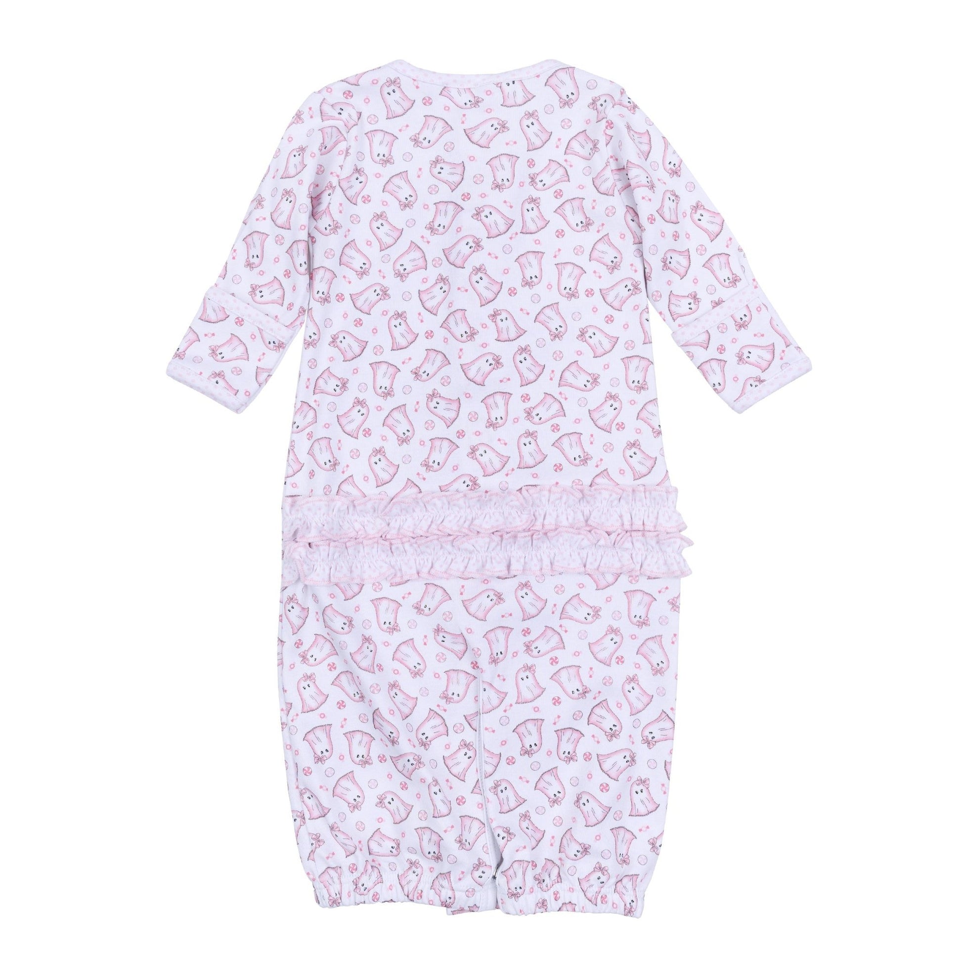 My Little Boo Print Ruffle Converter - Pink - Magnolia BabyConverter Gown