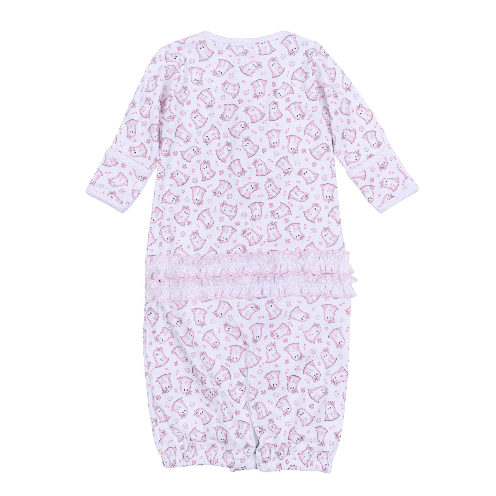 My Little Boo Print Ruffle Converter - Pink - Magnolia BabyConverter Gown