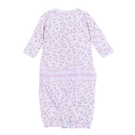 My Little Boo Print Ruffle Converter - Pink - Magnolia BabyConverter Gown