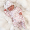 My Little Boo Print Ruffle Zip Footie - Pink - Magnolia BabyFootie