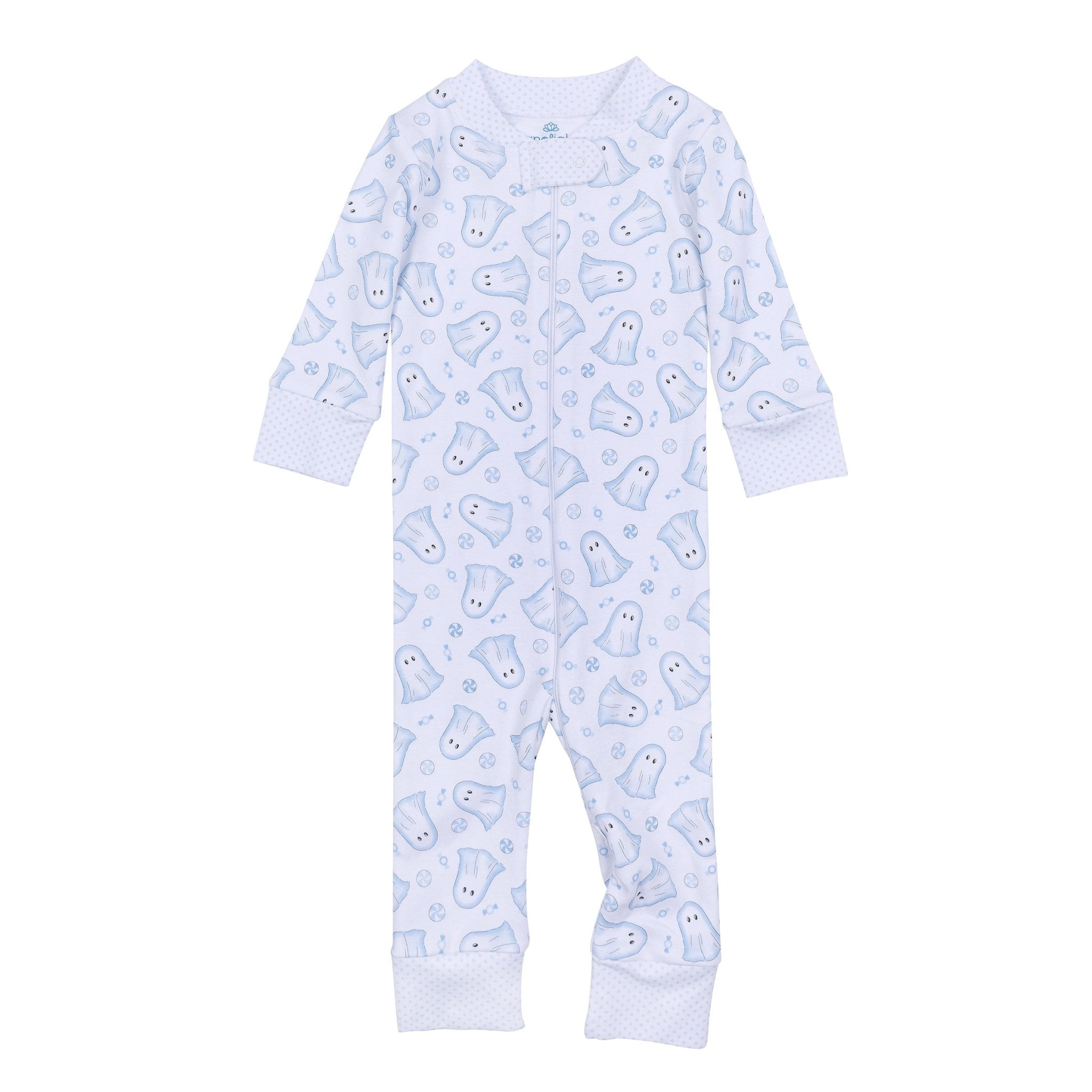 My Little Boo Zip Pajamas - Light Blue - Magnolia BabyZipper Pajamas