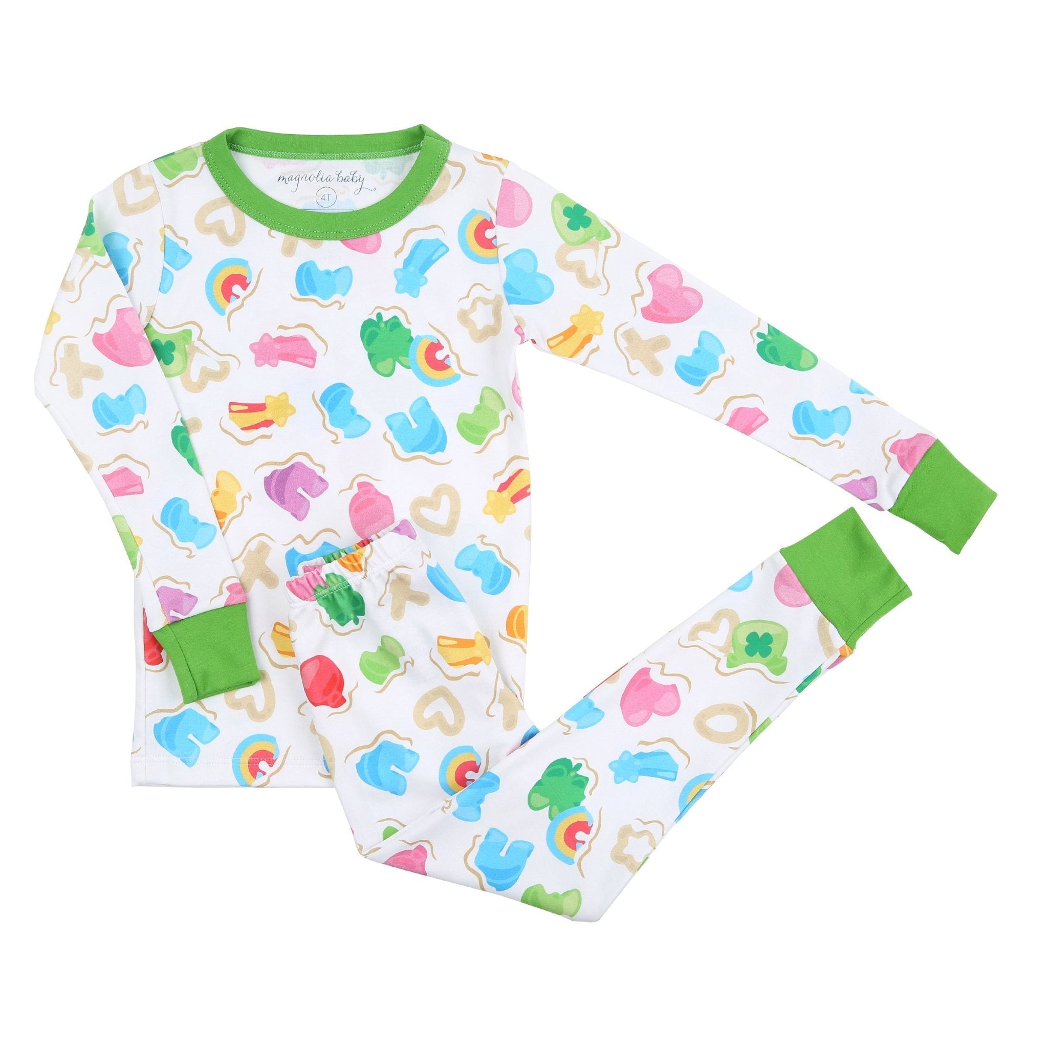 My Lucky Charm Celery Long Pajamas - Magnolia BabyLong Pajamas