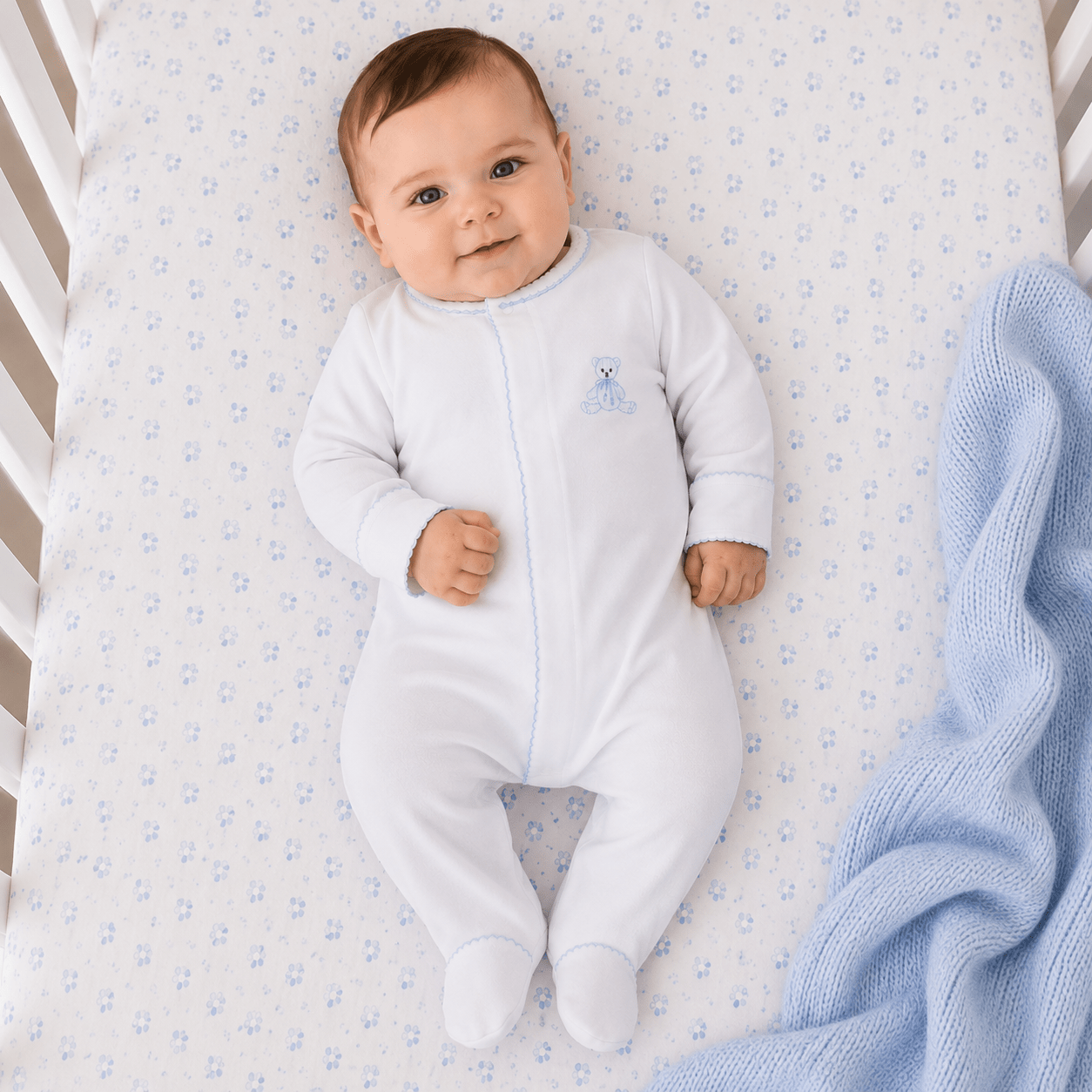 My Teddy Footie - Blue - Magnolia BabyFootie