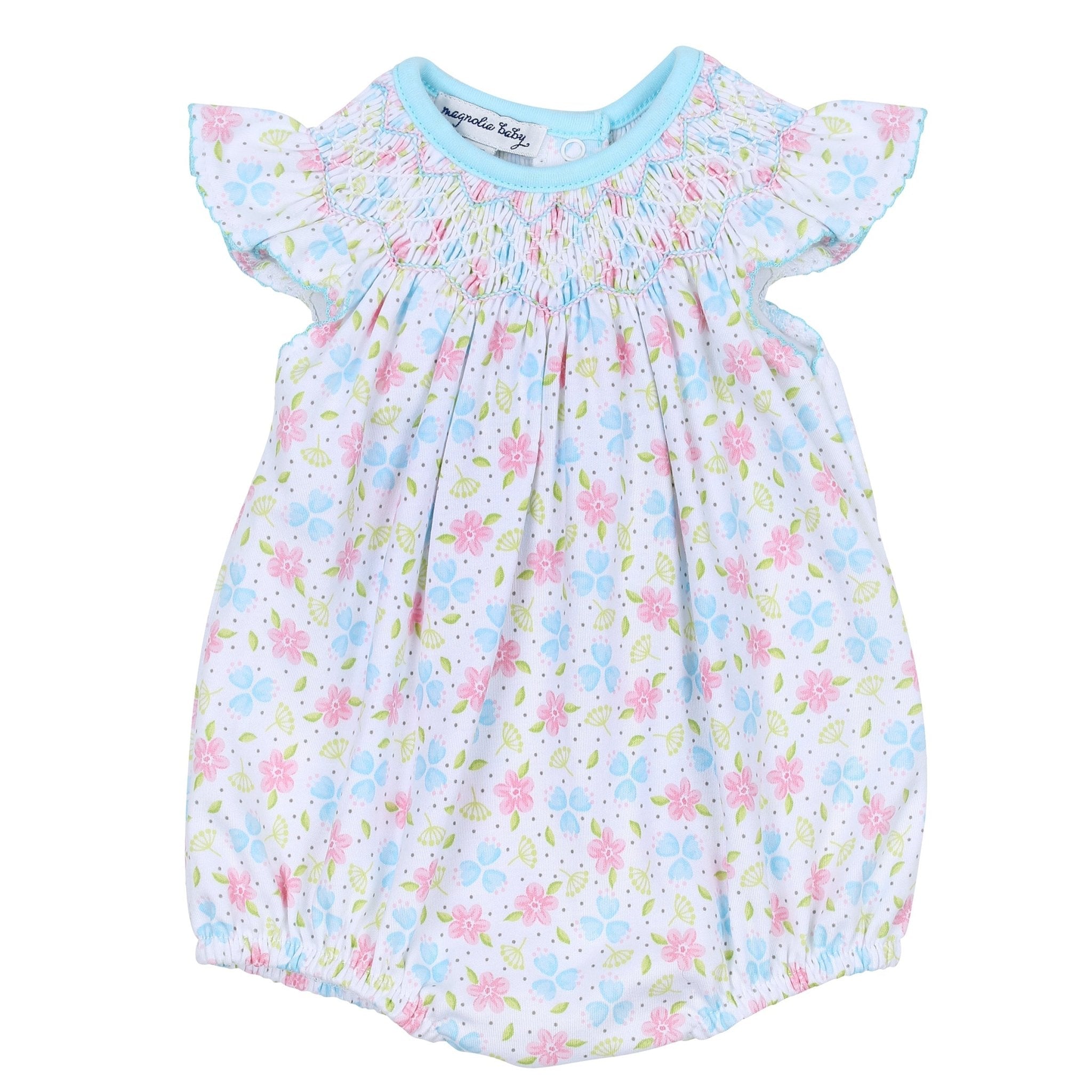 Natalie's Classics Bishop Print Flutters Bubble - Magnolia BabyBubble