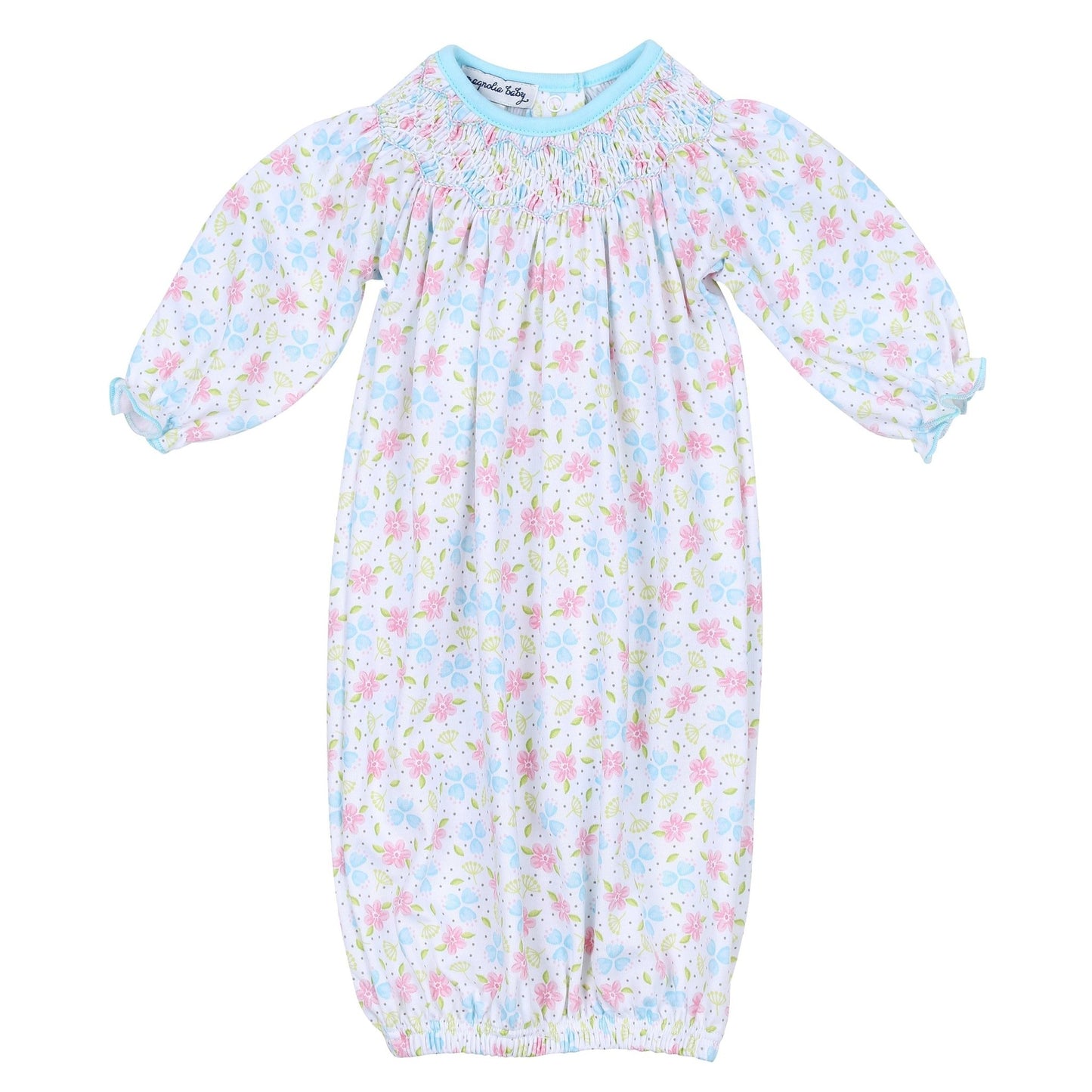 Natalie's Classics Bishop Print Long Sleeve Gown - Magnolia BabyGown