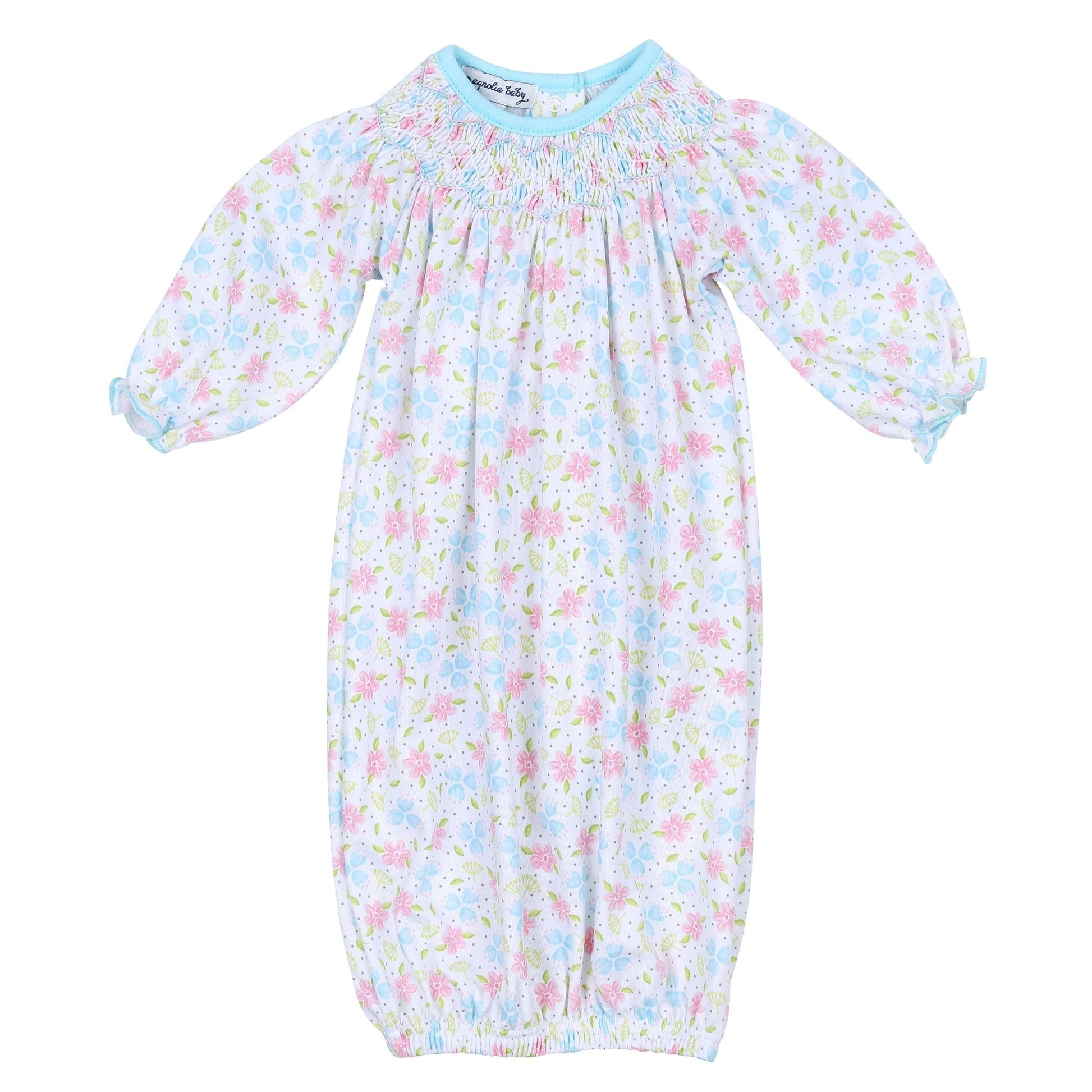 Natalie's Classics Bishop Print Long Sleeve Gown - Magnolia BabyGown