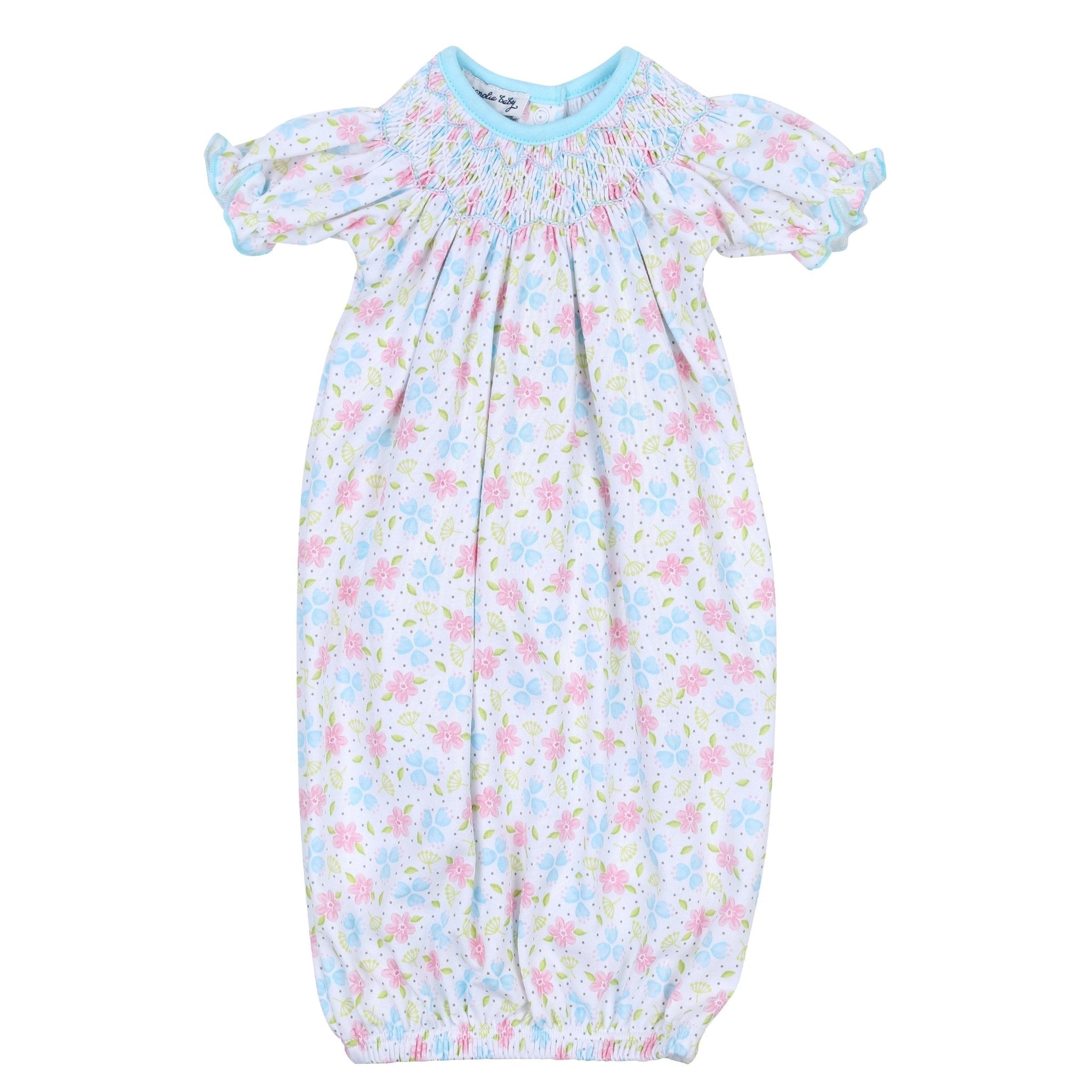 Natalie's Classics Bishop Print Short Sleeve Gown - Magnolia BabyGown
