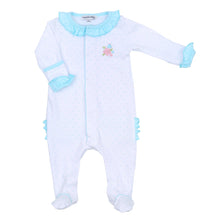  Natalie's Classics Embroidered Ruffle Footie - Magnolia BabyFootie