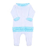 Natalie's Classics Embroidered Ruffle Footie - Magnolia BabyFootie