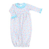 Natalie's Classics Print Ruffle Gathered Gown - Magnolia BabyGown