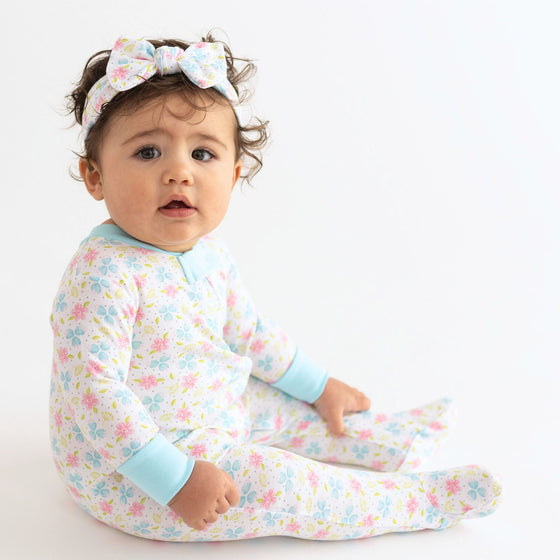 Natalie's Classics Print Zip Footie - Magnolia BabyFootie