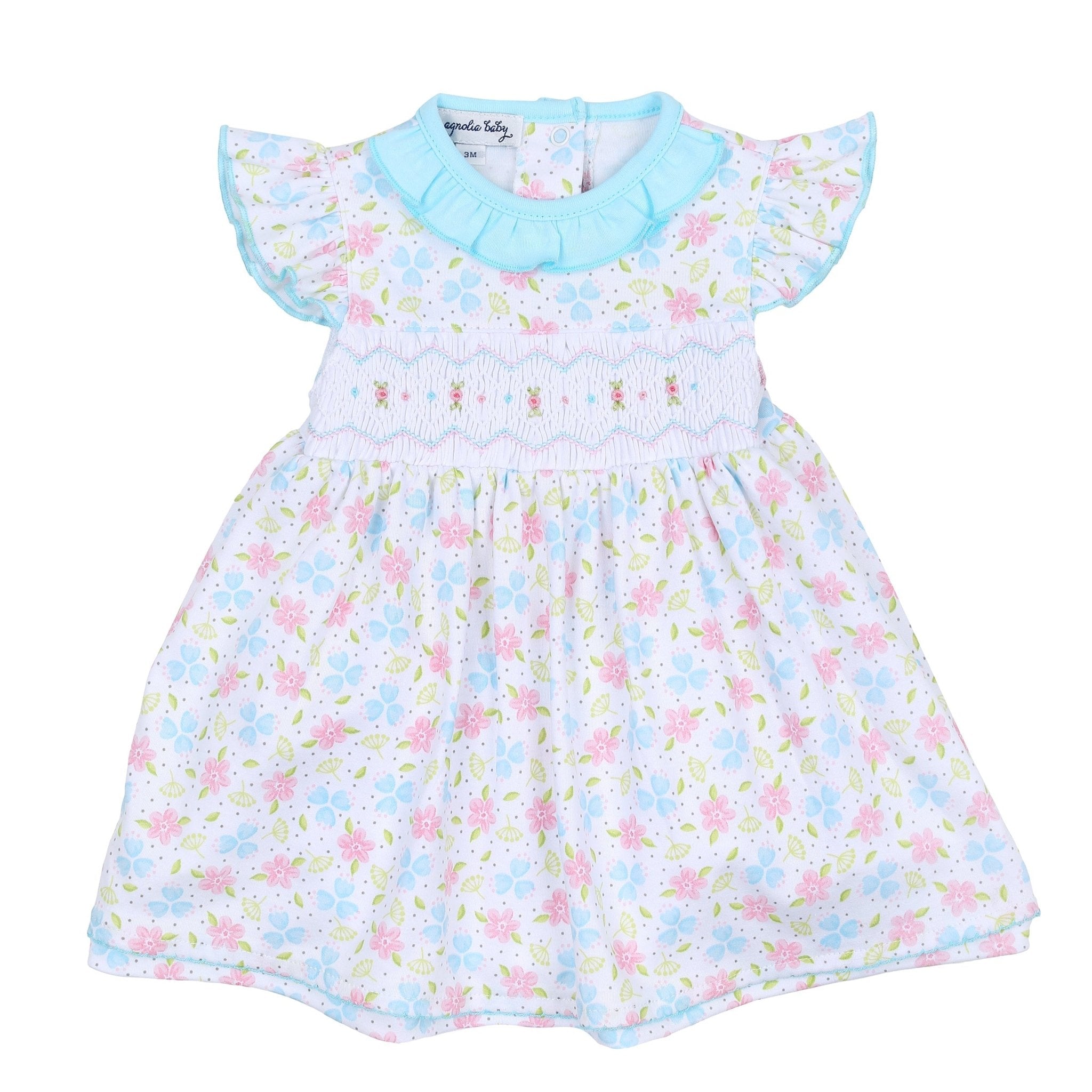 Natalie's Classics Smocked Print Flutters Dress - Magnolia BabyDress