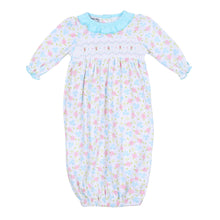  Natalie's Classics Smocked Print Gathered Gown - Magnolia BabyGown