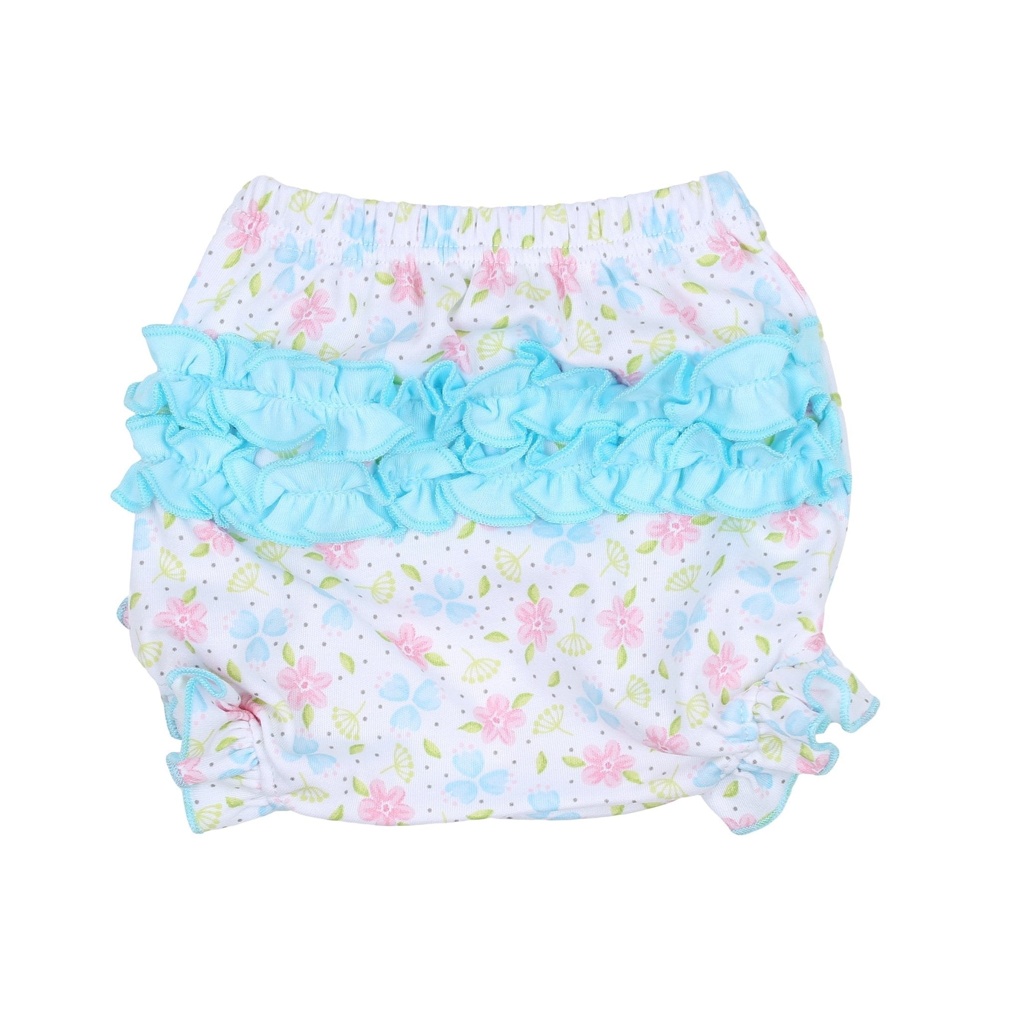 Natalie's Classics Smocked Print Ruffle Diaper Cover Set - Magnolia BabyDiaper Cover