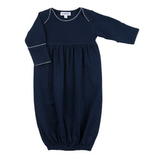  Navy and White Essentials Gathered Gown - Magnolia BabyGown