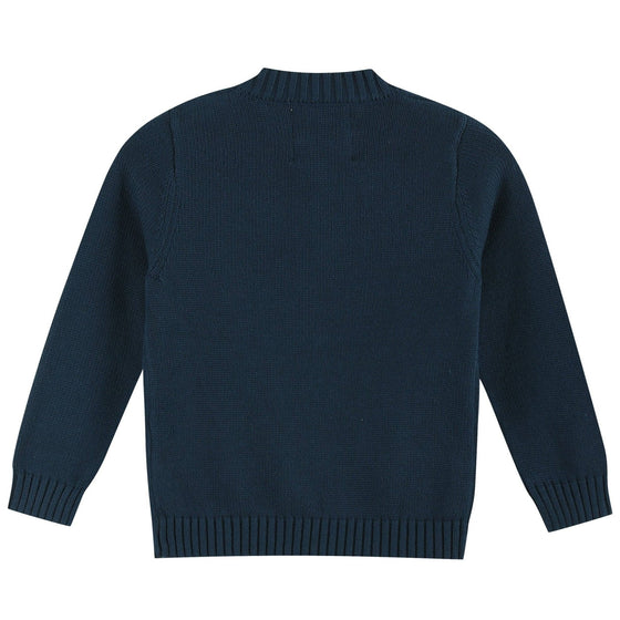 Navy Blue Christmas Santa Knit Cardigan - Magnolia BabyCardigan