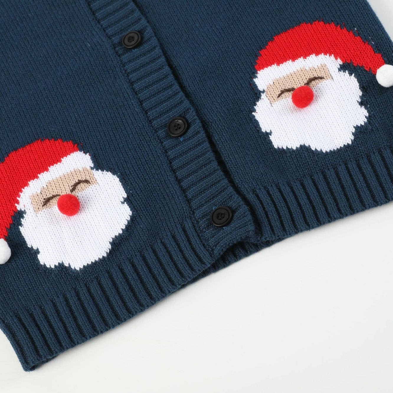 Navy Blue Christmas Santa Knit Cardigan - Magnolia BabyCardigan